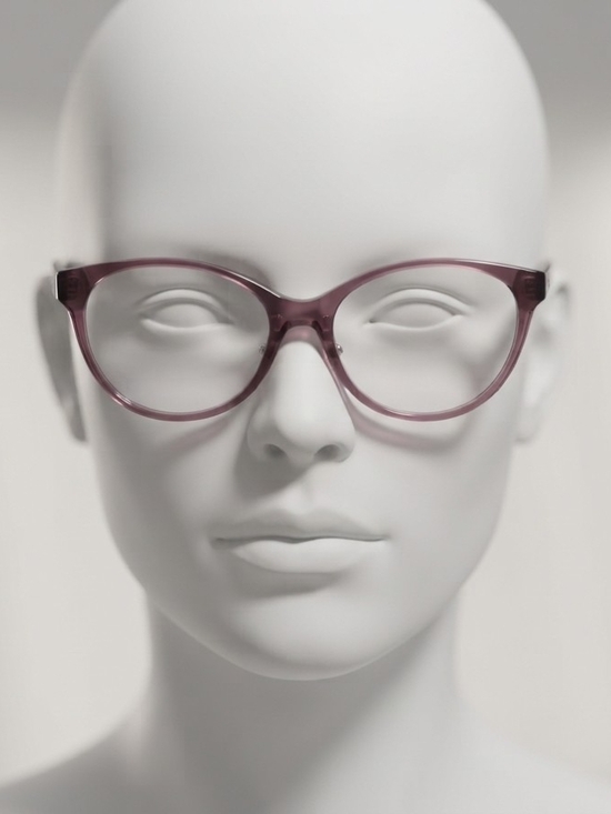 Emporio Armani Accessories - Women's Transparent Mauve Cat-Eye Glasse Frame 53-16-40 Low Bridge.